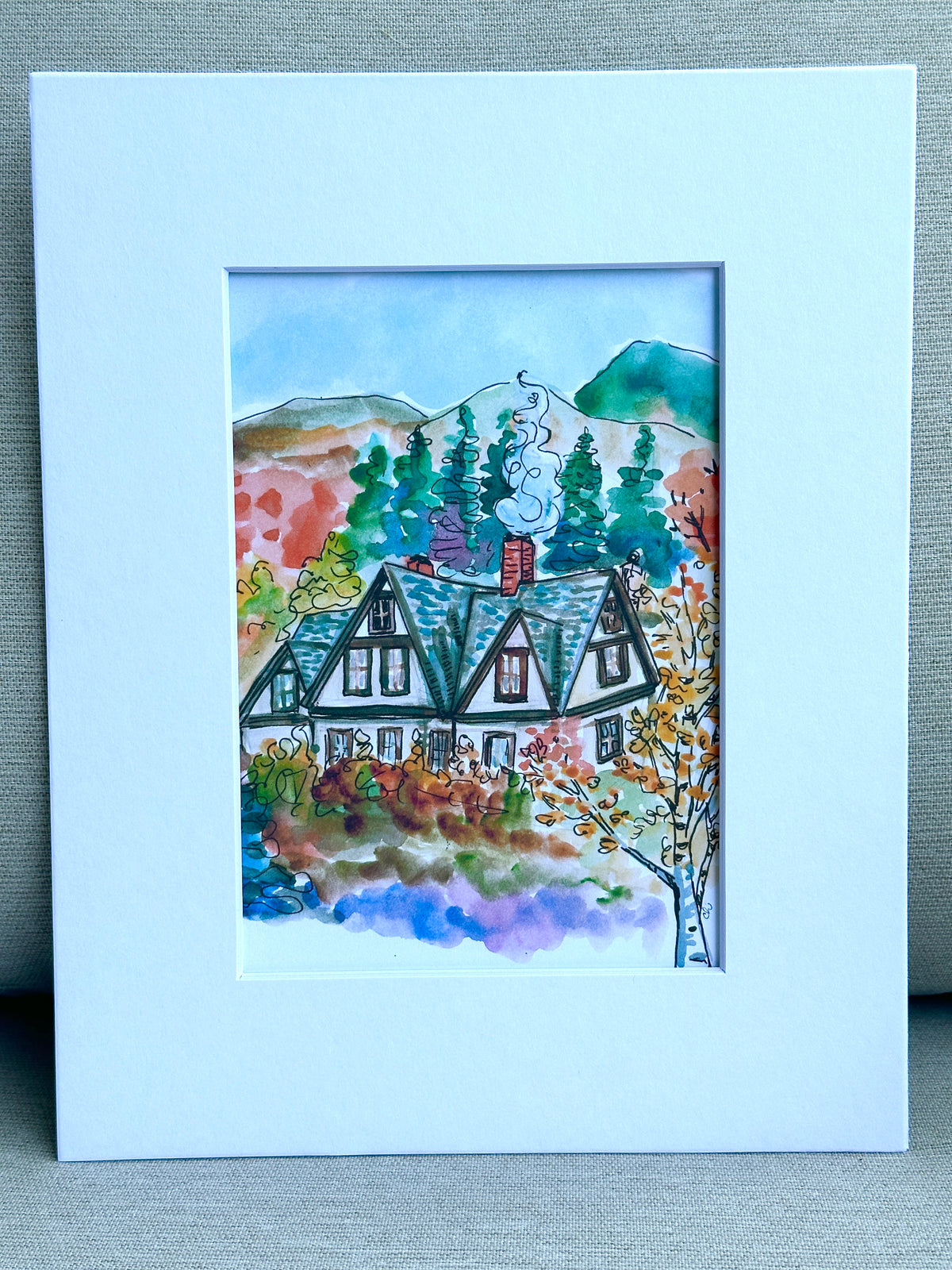 Watercolor Chalet by Carrie Hannegan