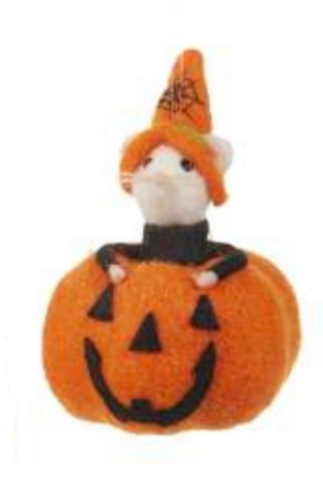Halloween Mouse in Pumpkin Felt Ornament