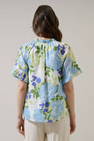 Erie Split Neck Top Khloey Floral: WHT-BLUE-MUL / M