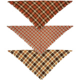 Fall Plaid Medium Pet Bandana Set