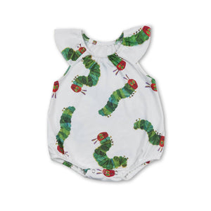 Flutter sleeves caterpillar baby girls summer romper: Girl romper / 6-12M