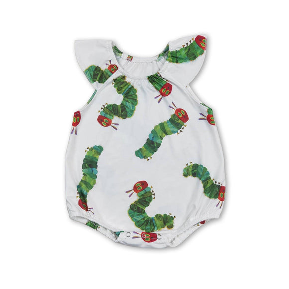 Flutter sleeves caterpillar baby girls summer romper: Girl romper / 6-12M