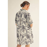 NEW Floral Dress: ROYAL / M