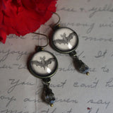 Victorian Bat Goth Halloween Earrings