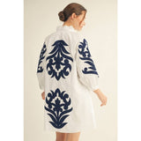 NEW floral applique shift dress: KELLY GREEN / S