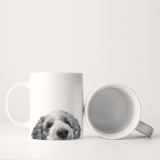 Peeking Doodle 3 (Gray & White) Mug