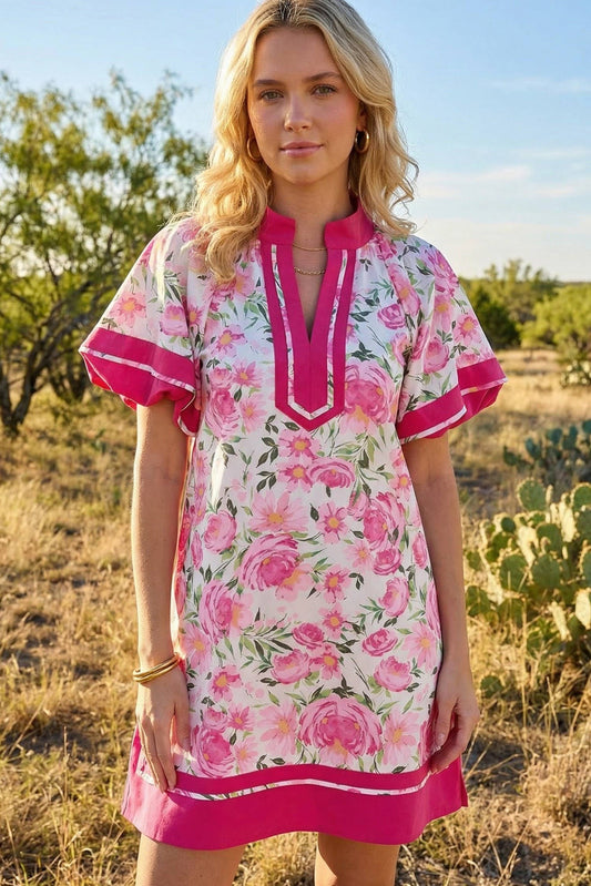 Pink Floral Tunic Dress