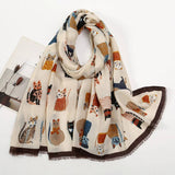 Scarvii - Cute Cartoon Cat Pattern Scarf: XB936-6#