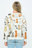COLORFUL DOGS PRINT SWEATSHIRT: S