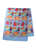 Scarvii – Abstract Cat Print Scarf: Blue