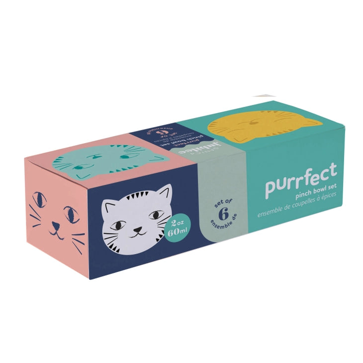 Purrfect Shaped Pinch Bowls Set of 6 Cat Dishes
