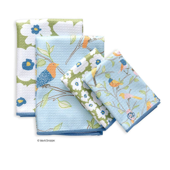 Floral Finch & Friends All Purpose Microfiber Towel Set