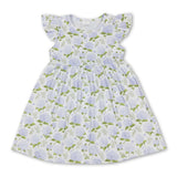 Flutter sleeves floral baby girls spring summer romper: Romper / 3-6M