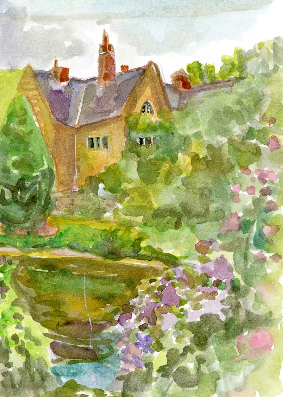 Watercolor Chateau by Carrie Hannegan