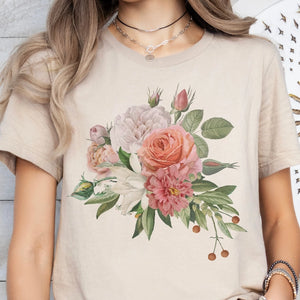 Watercolor Floral T-Shirt in Cream