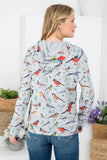 Bird Print Plus Size Hoodie With Pocket: 1XL