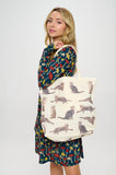 GREY TABBY CAT PRINT TOTE BAGS