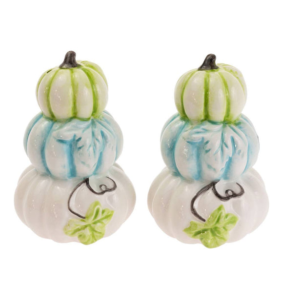 Chinoiserie Pumpkins Ceramic Salt & Pepper Set Fall Décor