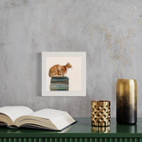 Cat on Books 1 Happy Square™