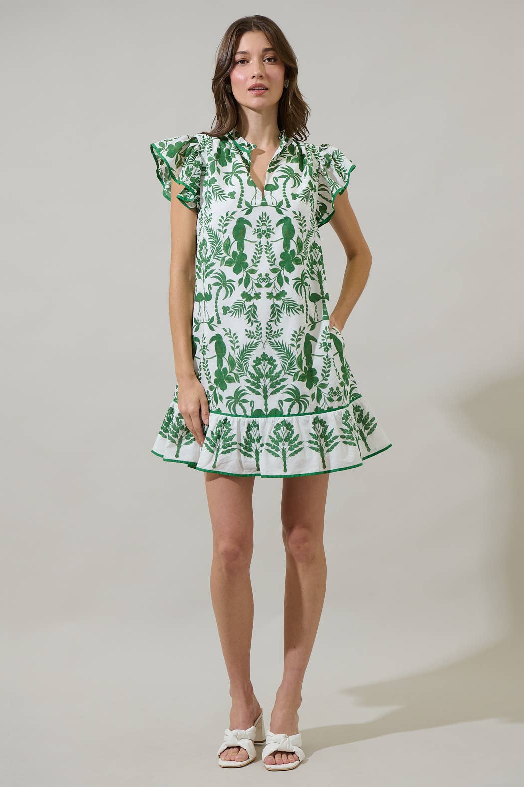Davina Floral Ebba Shift Mini Dress: PINK-ORG-MUL / S