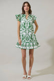 Davina Floral Ebba Shift Mini Dress: PINK-ORG-MUL / S