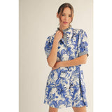 NEW Floral Dress: ROYAL / L