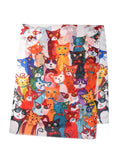 Scarvii – Cartoon Cat Print Scarf: Orange