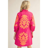 NEW floral applique shift dress: KELLY GREEN / S