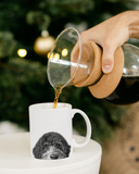 Peeking Doodle 2 (Black Labradoodle) Mug