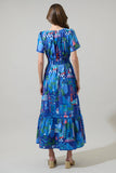 Punta Alta Ordy Smocked Midi Dress: COBALT-COMBO / M