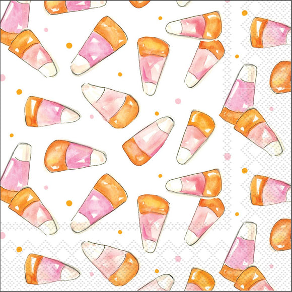 Paper Cocktail Napkin Pack /20 Pink Candy Corn Rosanne Beck