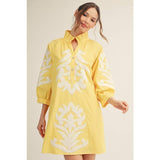 NEW floral applique shift dress: KELLY GREEN / S