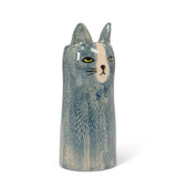 Skinny Cat Vase-6"H: Brown