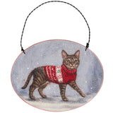 Cozy Tabby Cat Ornament