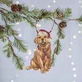 Golden Retriever Santa Ornament