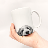 Peeking Doodle 3 (Gray & White) Mug