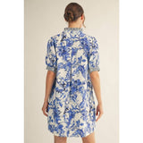 NEW Floral Dress: ROYAL / M