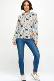 Allover Colorful Cat Print Plus Size Hoodie With Pocket: 1XL