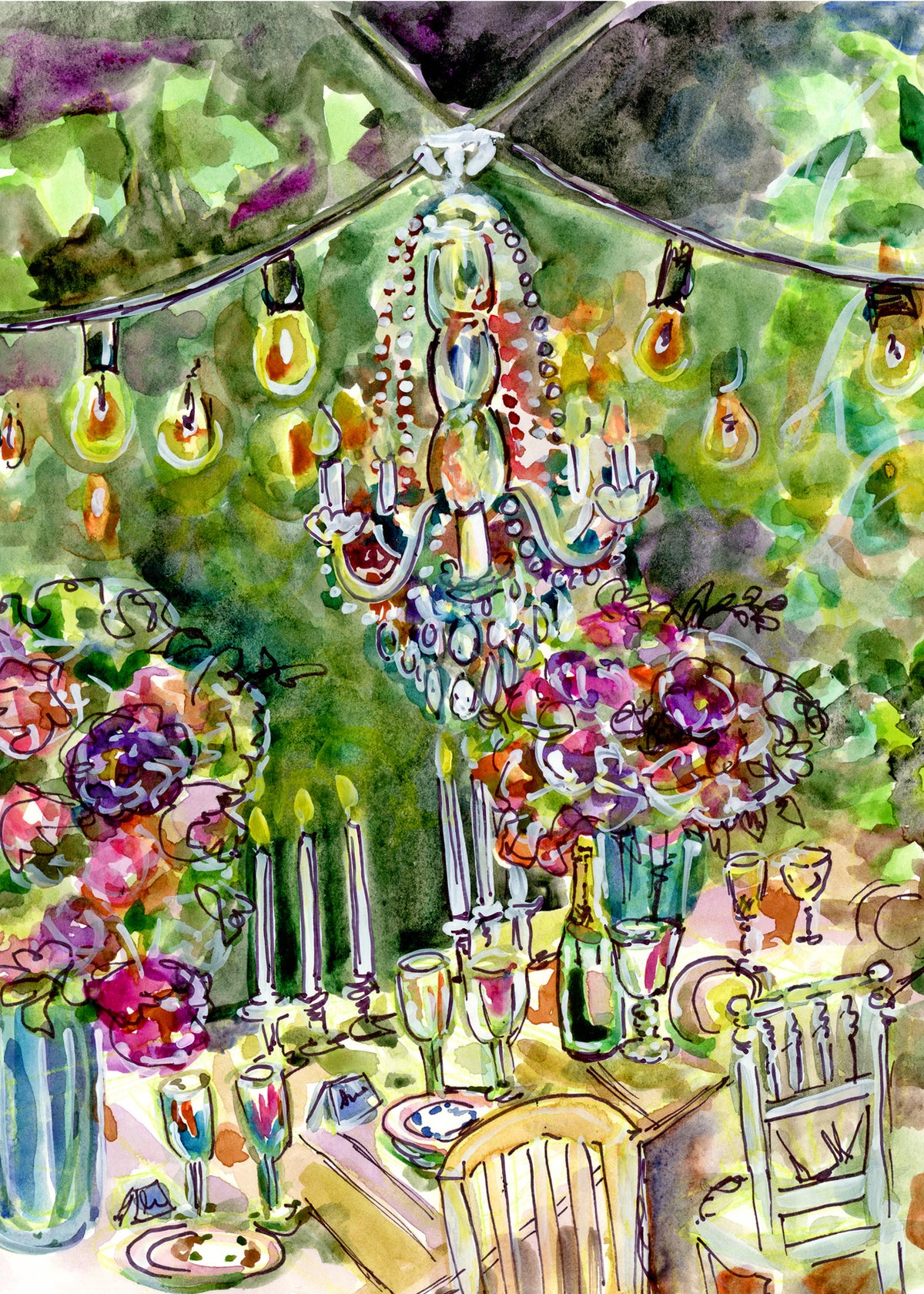Watercolor Garden Party by Carrie Hannegan