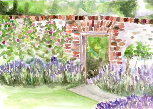 Watercolor Garden Wall by Carrie Hannegan