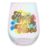 Jumbo Wine Glass Happy Vibes 30oz