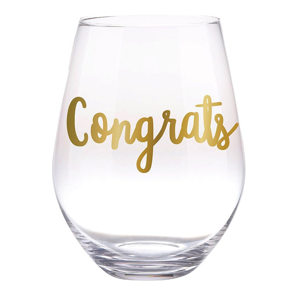 Congrats Jumbo Wine Glass