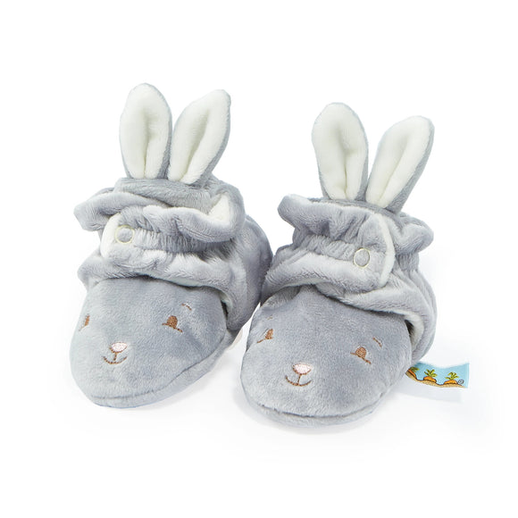 Bloom Bunny Boxed Gray Happy Feet Baby Slippers