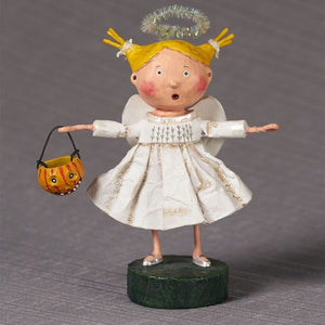 Angel Girl Halloween Trick or Treater by Lori Mitchell