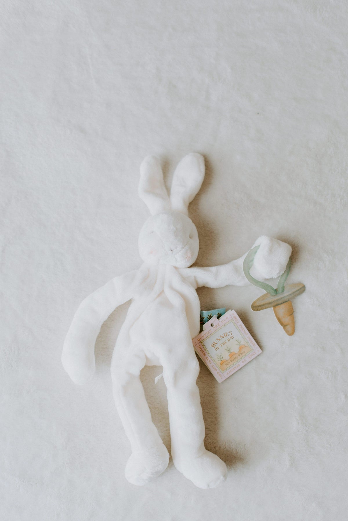 Silly Buddy Pacifier Holder in Cream Bun Bun Bunny