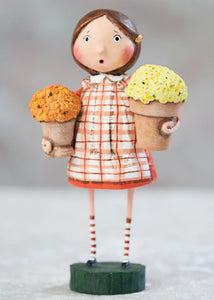 Mumsey Girl with Mumms Fall Thanksgiving Figurine by Lori Mitchell