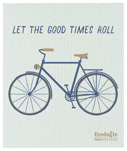 Ecologie Swedish Dish Cloth Let the Good Times Roll Bike
