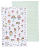 Cakes and Gingham set of 2 Tea Towels