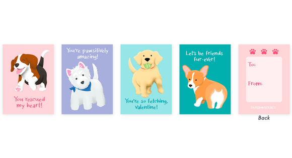 Set of 28 Puppies Valentine Cards by Paper Source