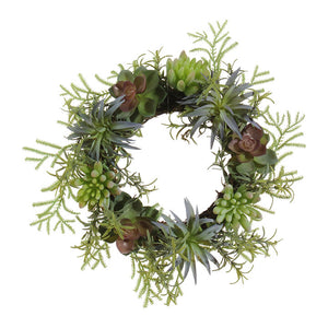 10” Succulent Candle Ring Small Wreath